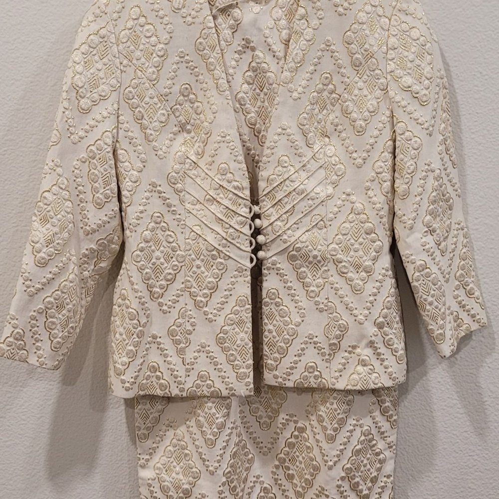 Vintage 1940s\1950s Custom Cheongsam (Chinese gown w/ Mandarin Collar) & Jacket